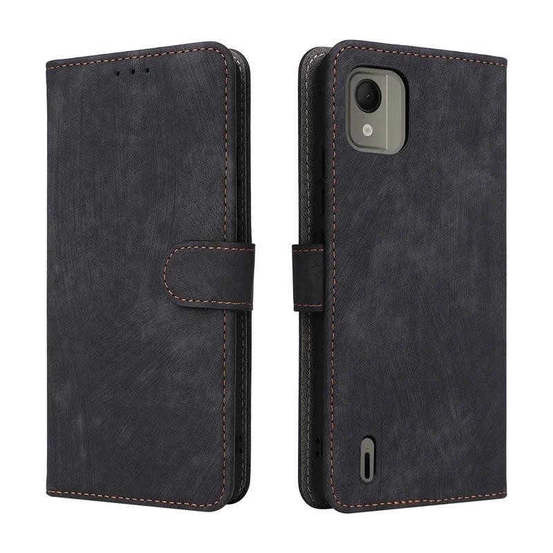 New Phone casing Nokia C110 Wallet cover High-grade fleece canvas Magnetic Suction Car Slot Flip cas