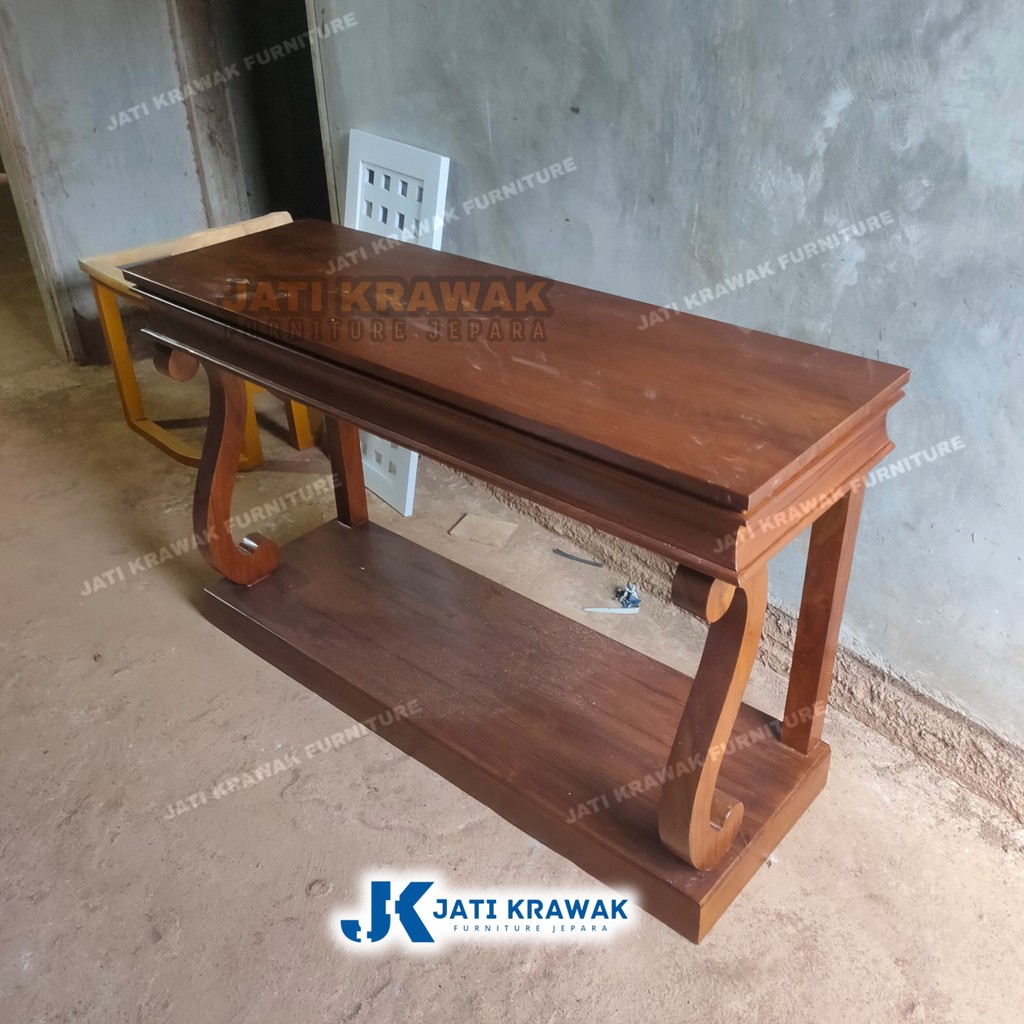 Meja konsol jati, meja pajangan konsul estilo kayu jati