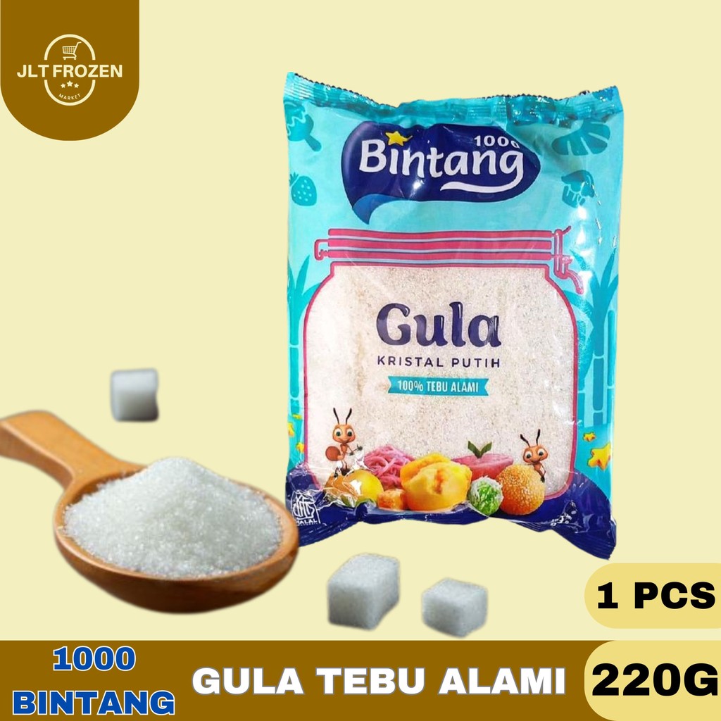

Gula 1000 Bintang 220g / Gula Tebu Alami / Gula Kristal Putiih