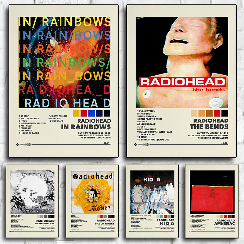 

Raohead A Moon Shaped Pool The Bends Rock Band Music Album Poster Print Wall Art Pictures Canvas Painting Room Home Decor Gift