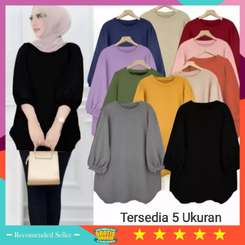 TERMURAH BAJU KEREN / ATASAN BLOUSE WANITA LENGAN BALON/ATASAN CRINKLE POLOS TERLARIS/ATASAN WANITA 
