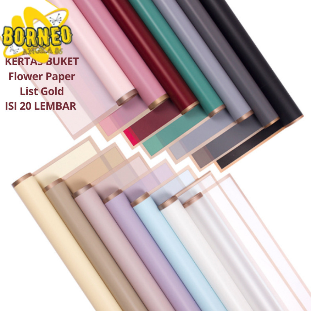 

ISI 20 LEMBAR Kertas Buket Bunga Flower Wrapping Flower Paper List Gold Cellophane Florist Murah Wisuda Wedding Graduation KB010