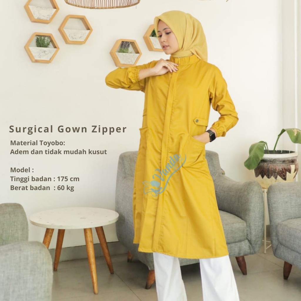 C8 Gown APD/Scrub Dokter/Gown medis model zip