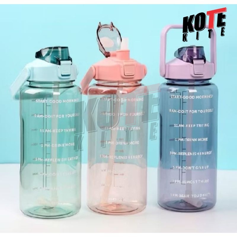 Botol Minum Plastik 2Liter Bening Free Stiker Lucu 【 KOTE KITE 】