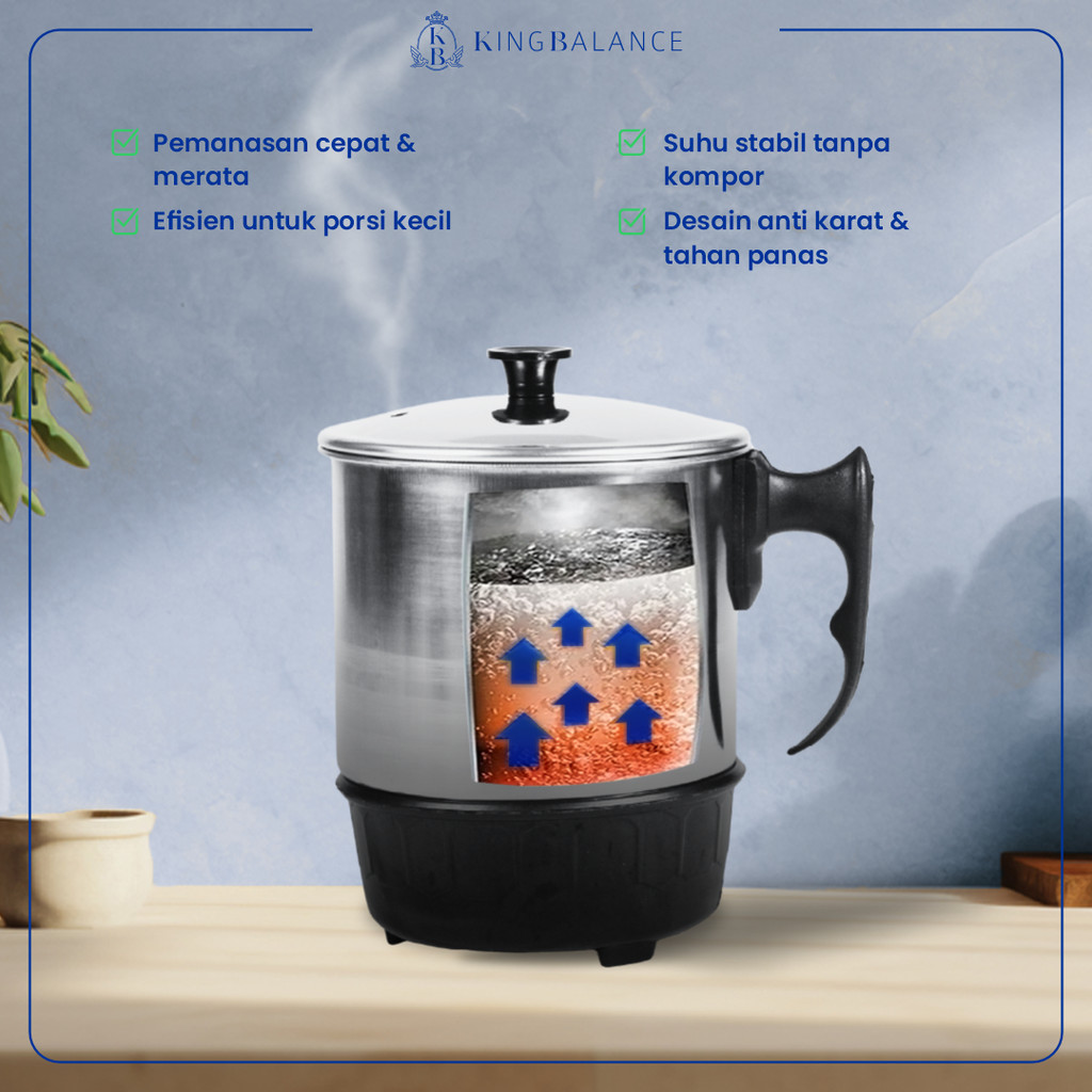 new deals king balance teko listrik pemanas stainless steel 400 watt bpa free mug elektrik low watt