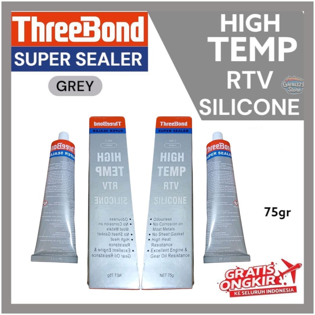 

Lem Threebond High Temp Lem Gasket Lem Paking Super Sealer 30gr Grey RTV Silicone