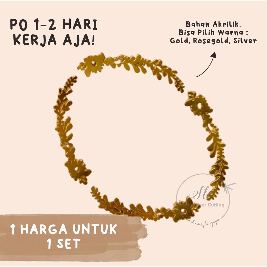 Frame Bunga Akrilik MDF Chipboard / Dekorasi / Mahar / Seserahan / Scrapbook ORNAMEN SUDUT UKIRAN VI