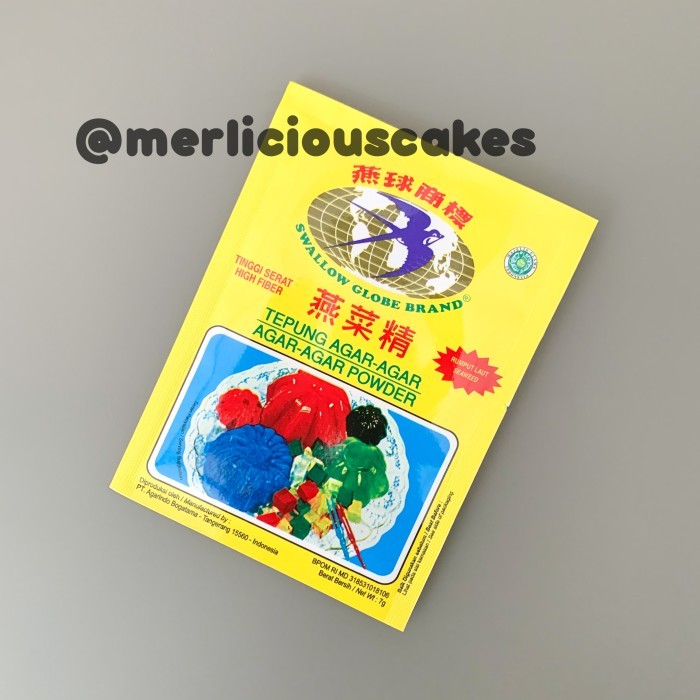 

1 Sachet Tepung Agar Agar Swallow Globe Brand Bening 7 Gram