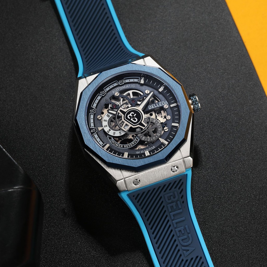 JAM TANGAN PRIA AUTOMATIC BELLEDA 9568 RUBBER JAM TANGAN ORIGINAL ANTI AIR