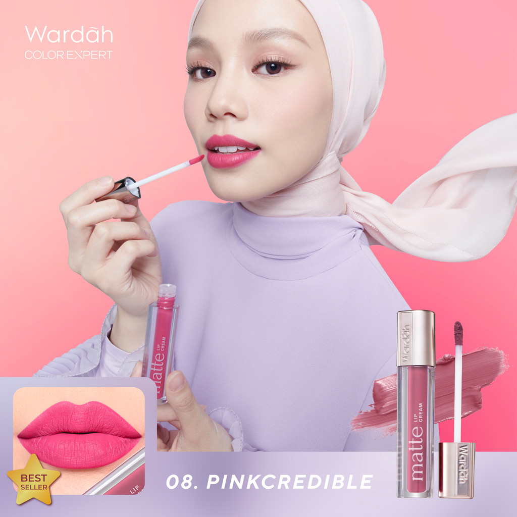 [Gift Not For Sale] Wardah Exclusive Matte Lip Cream 08 Pinkcredible 4 gr