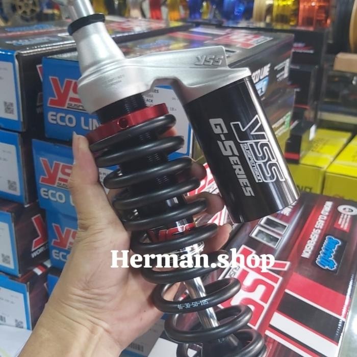 Shockbreaker YSS vario 150 330mm / Shockbreaker YSS G-series Vario125 - hitam silver, 330mm