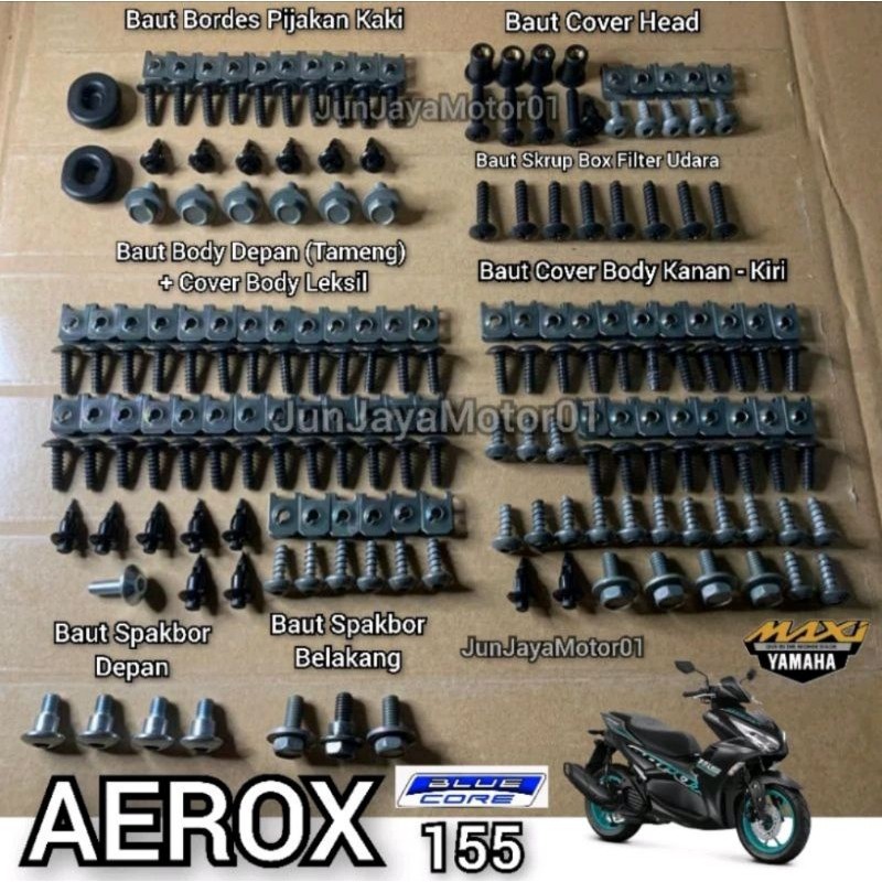 Baut Lengkap Full Set Body Yamaha Aerox 155 / Baut Body Aerox