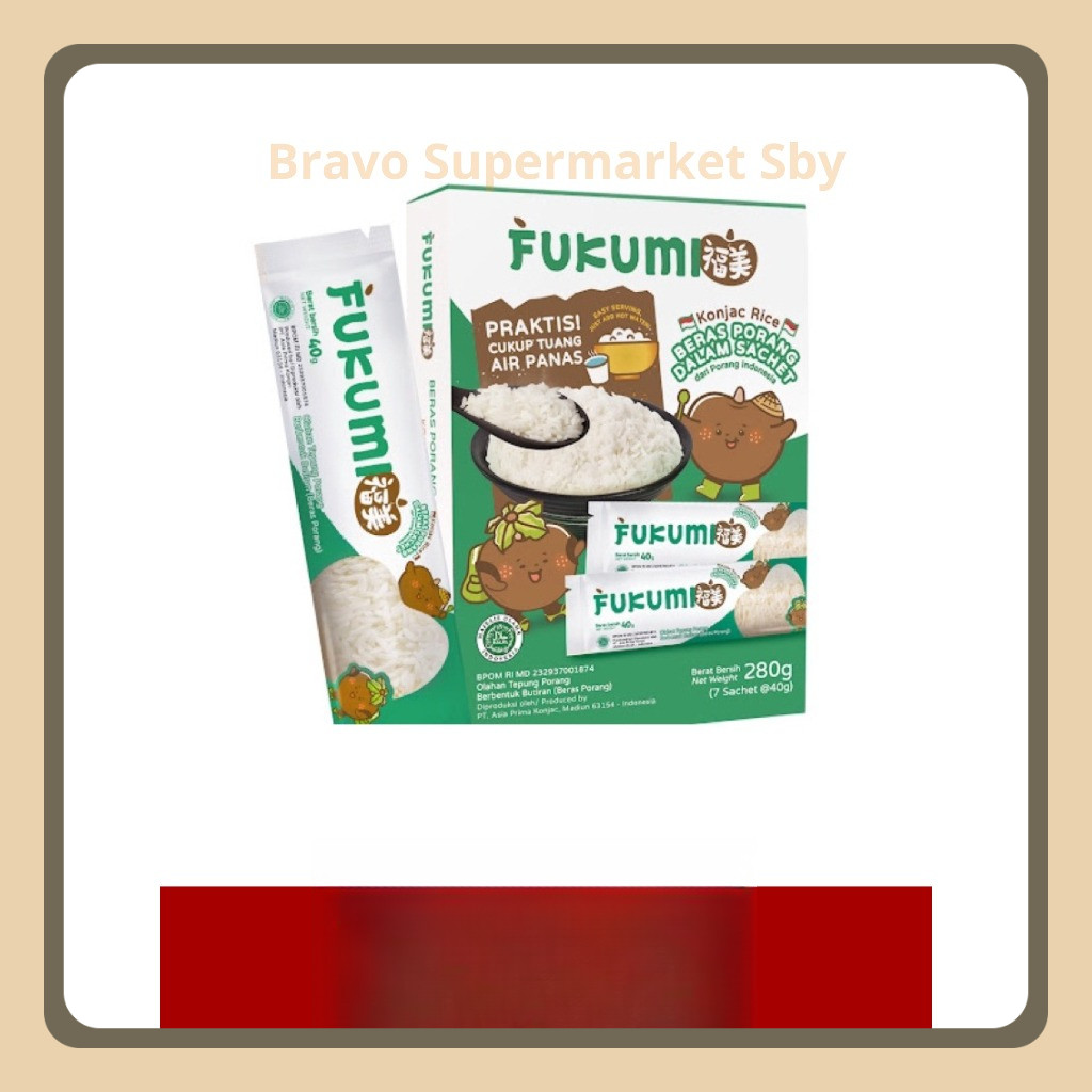 

FUKUMI Beras Porang Box 280gr @40gr x 7sachet / Beras rendah kalori