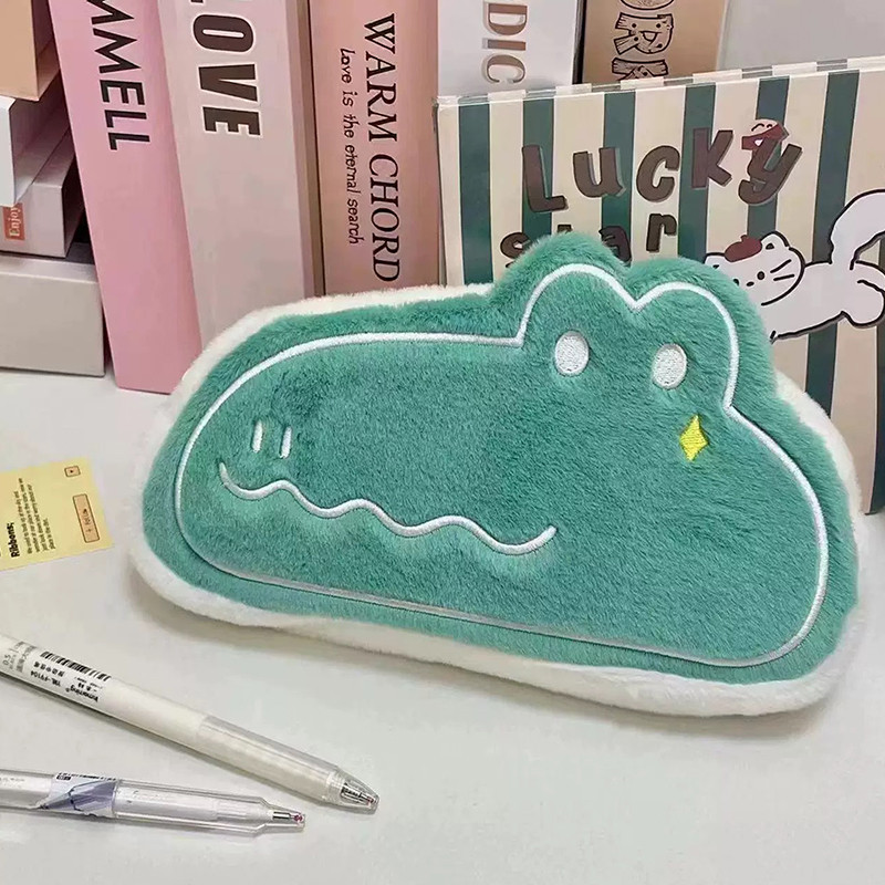 

Cartoon Cat Pencil Case Cosmetic Bag Plush Pen Pouch Large Capacity Multifunctional Storage Bag School Supplies