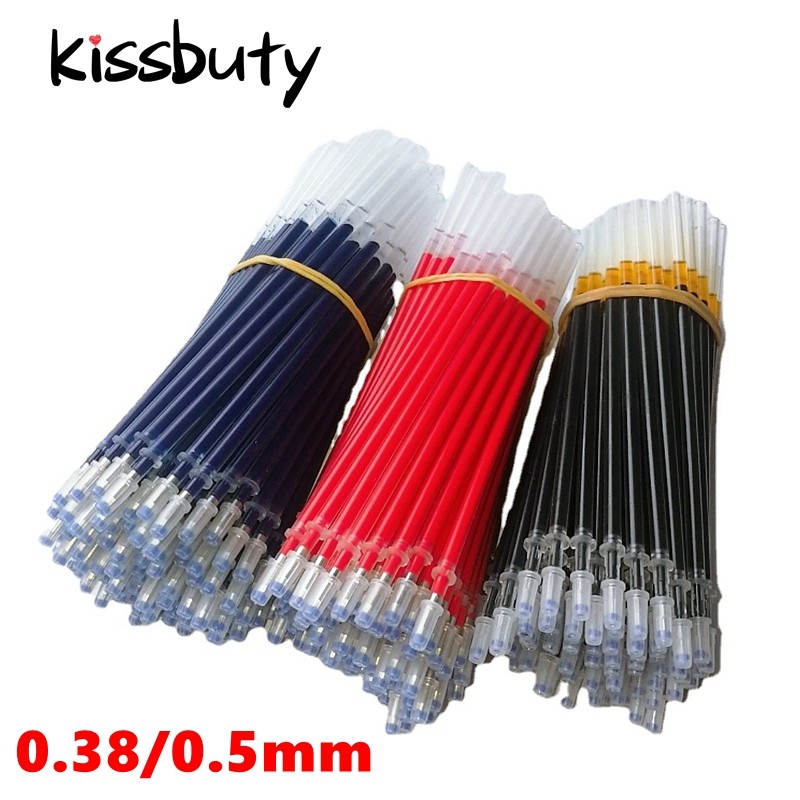 

0.38/0.5mm Gel Pen Refill Blue/Black Ink Office Sool Stationery Writing Ballpoint refill 10/20/50/100pcs/set Handles Rods