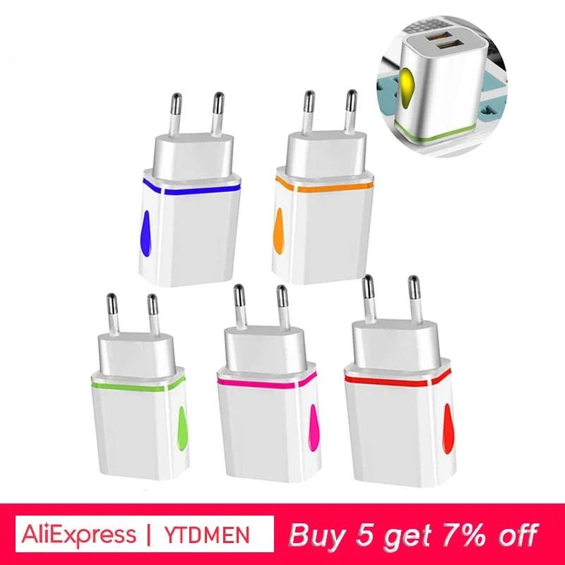 5V2A 2 USB  Phone   arger  For apple iphone 13 pro max 12 samsung  Cellphone Travel Illuminate Power