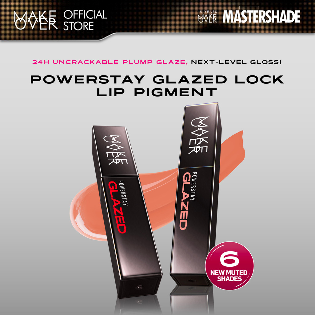 [ SPECIAL PRICE ] MAKE OVER Powerstay Glazed Lock Lip Pigment - Plump Glazed Next Level Lip Gloss Li