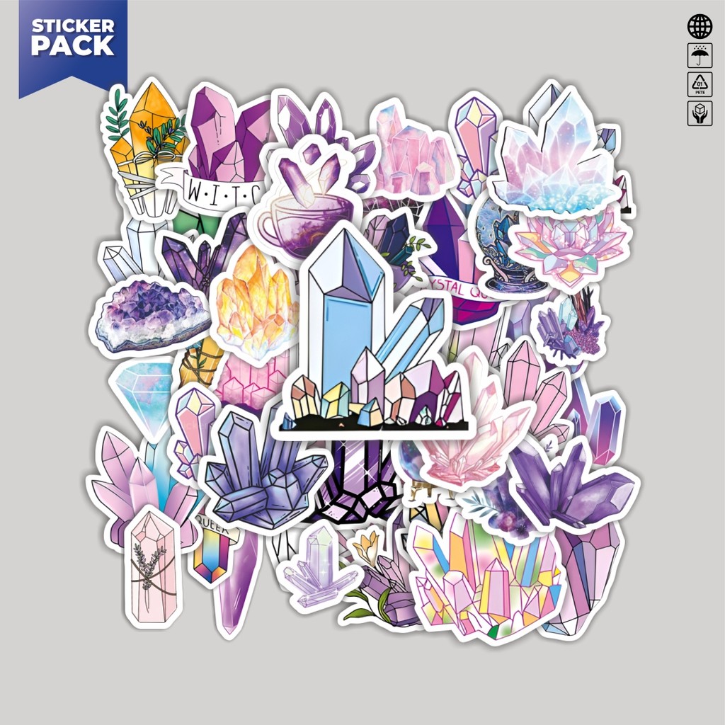 

[100PCS]Stiker Pack Stiker Crystal Graffiti Aesthetic Vinyl Anti Air Dekorasi Sticker Laptop Buku Journal Koper Helm Casing HP Gitar Helm Skateboard