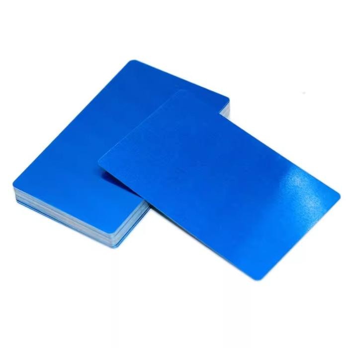 

Kartu Nama Aluminium / Blank / Kosong / Untuk Test Mesin Laser / Harga perbox isi 50 pcs - Blue