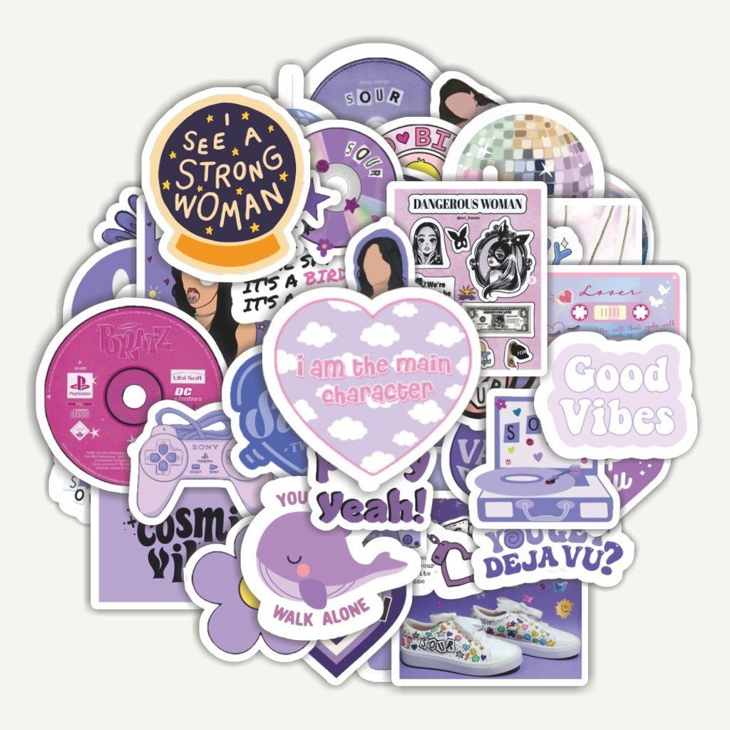 

Sticker Pack Stiker Aesthetic Purple/Ungu | Sticker TUMBLR | Stiker LAPTOP KOPER HELM