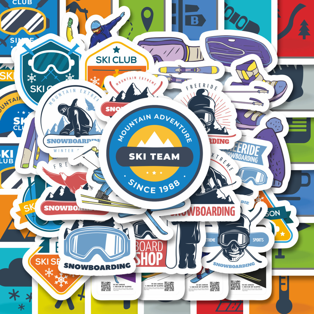 

100PCS Lucu Stiker Ski Salju Gunung Stikcers Stiker Aesthetic Stiker Anti Air Stikers Berperekat Waterproof sticker decal buat Motor Helm Buku Journal Koper Casing HP Laptop Botol Minum Hadiah anak