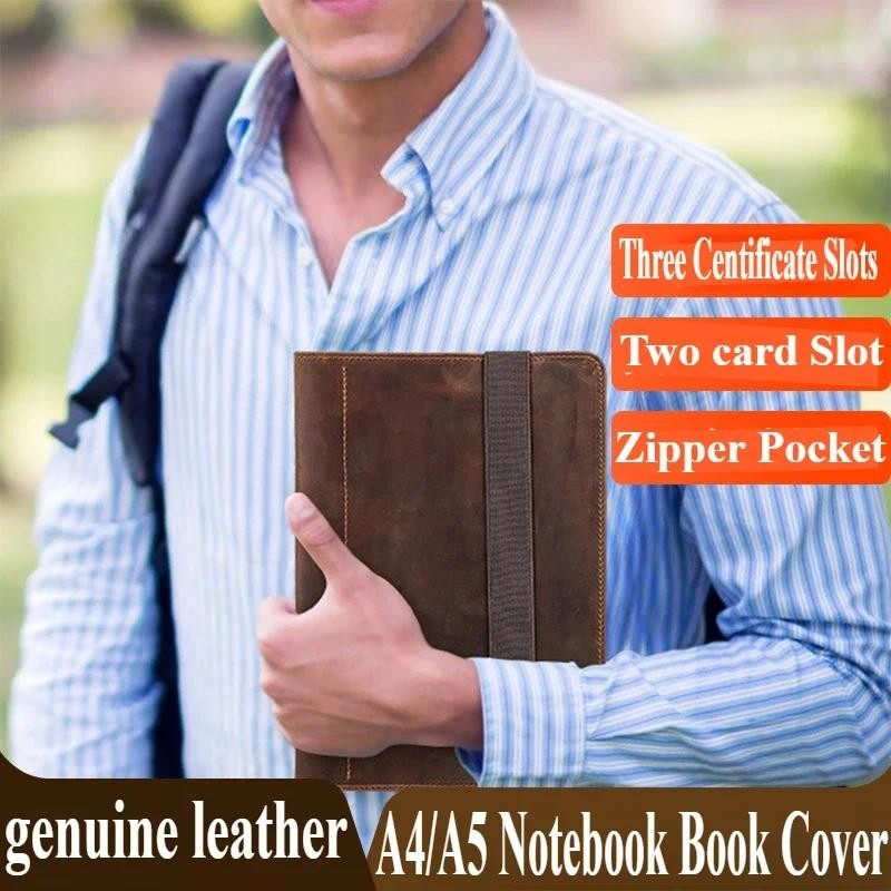 

A4/A5 Notebook Book Cover Replaceable Core Luxury Retro Leather Notebook Cover Case Stationery Office School Supplies