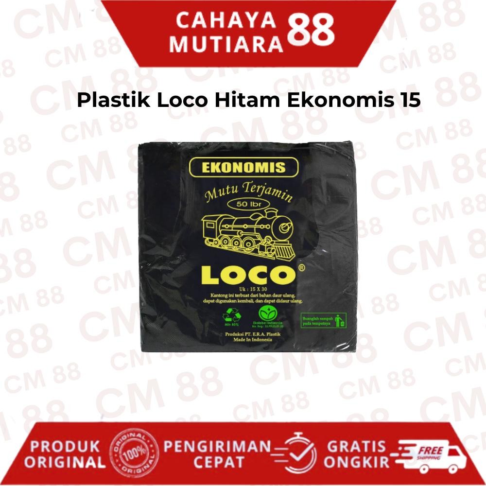 

Kantong Plastil/Kresek/Plastic Bag Hitam Tipis Ekonomis 15 Loco (Pak)
