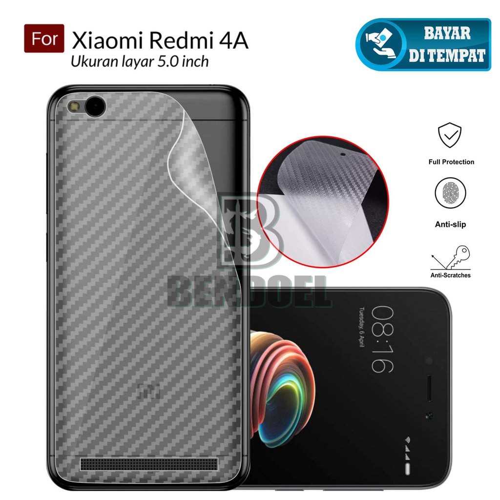 BACK SKIN CARBON XIAOMI REDMI 4A - ANTI GORES BELAKANG XIAOMI REDMI 4A