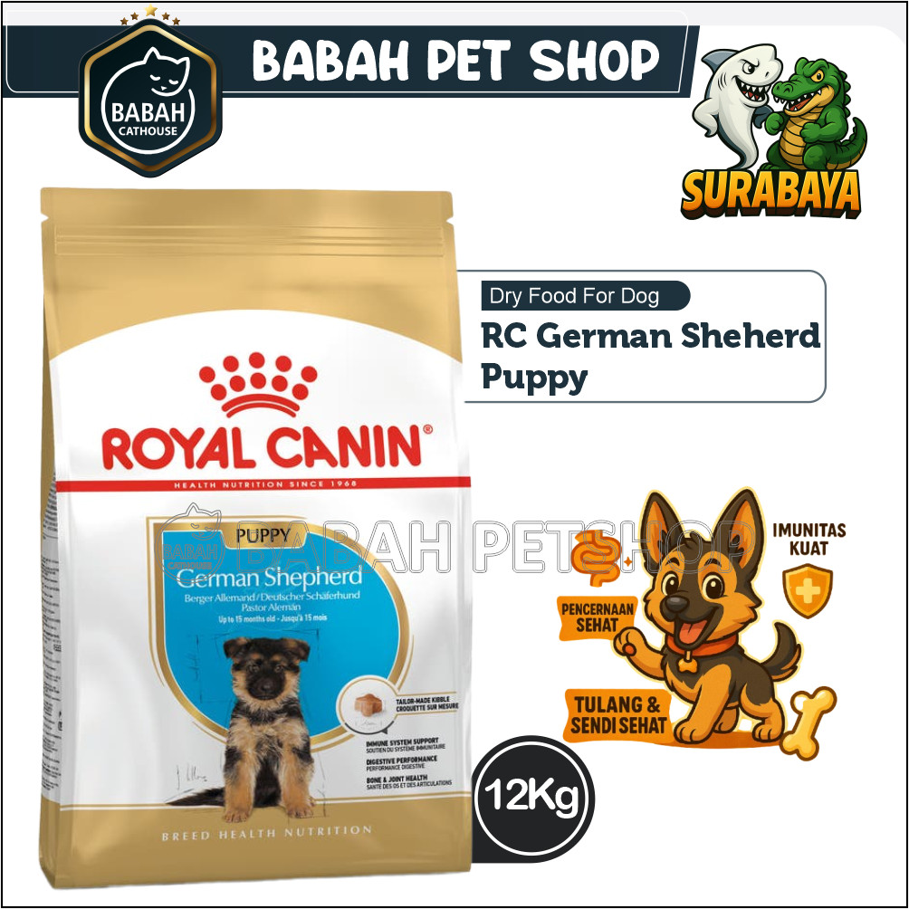 12kg ROYAL CANIN PUPPY GERMAN SEPHERED dog food herder rc makanan anak anjing besar large breed maxi