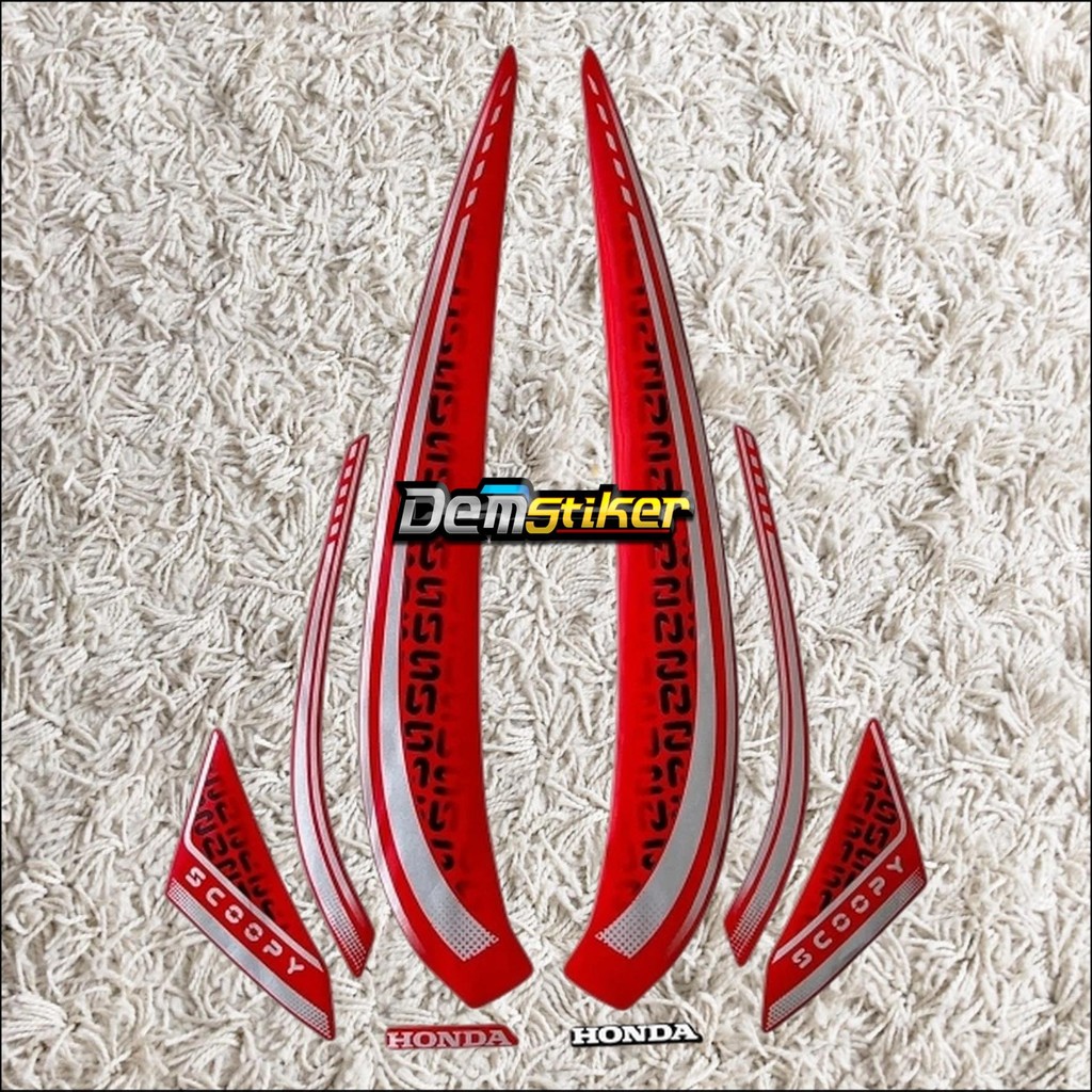 Striping stiker honda scoopy Stylish 2024 2025 Red Merah Doff