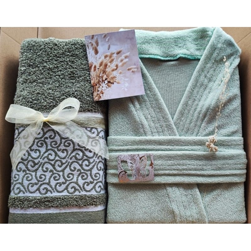 Hampers GRACIAS Handuk Quick Dry 100% & Kimono Baju Mandi, Seserahan, Mukena, Sajadah, Hadiah Pernik