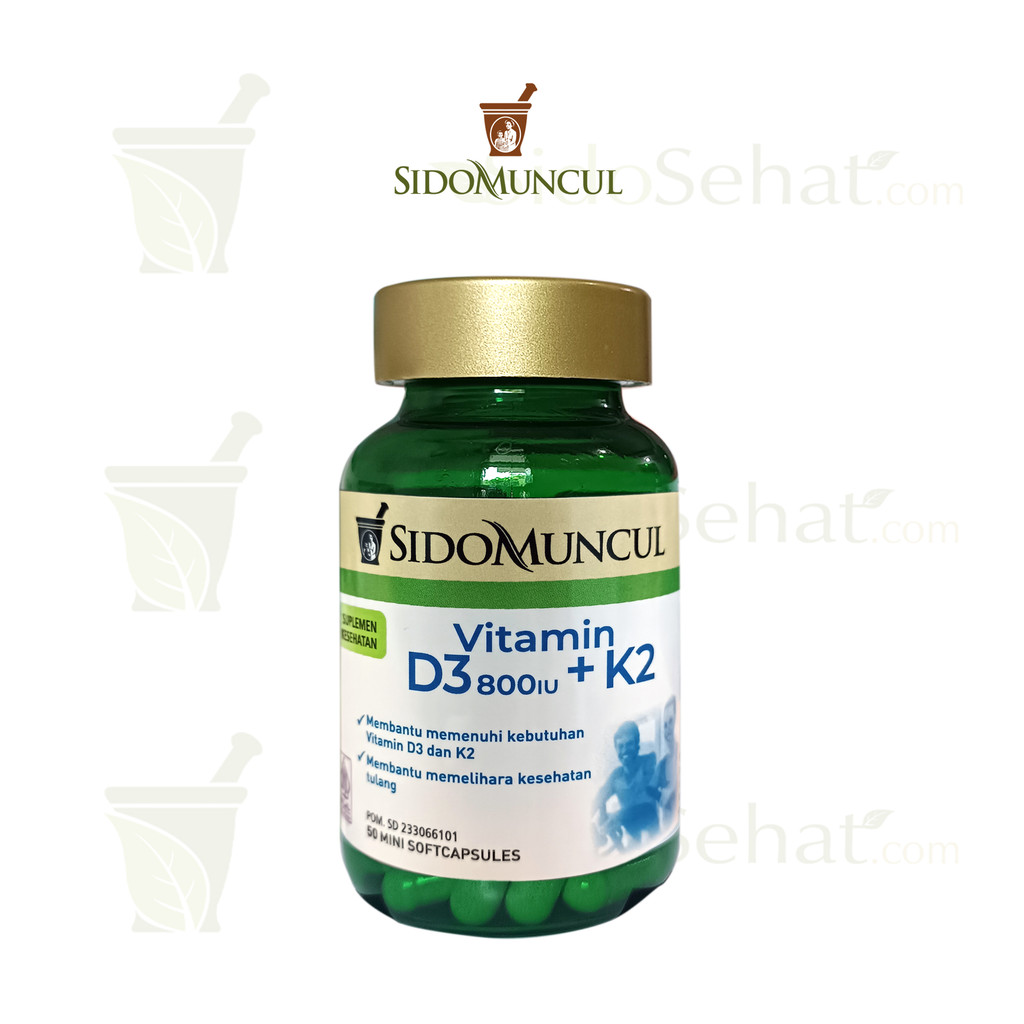 Sido Muncul Vitamin D3 800 IU + K2  memelihara Kesehatan Tulang dan memenuhi kebutuhan Vit D3 dan K2