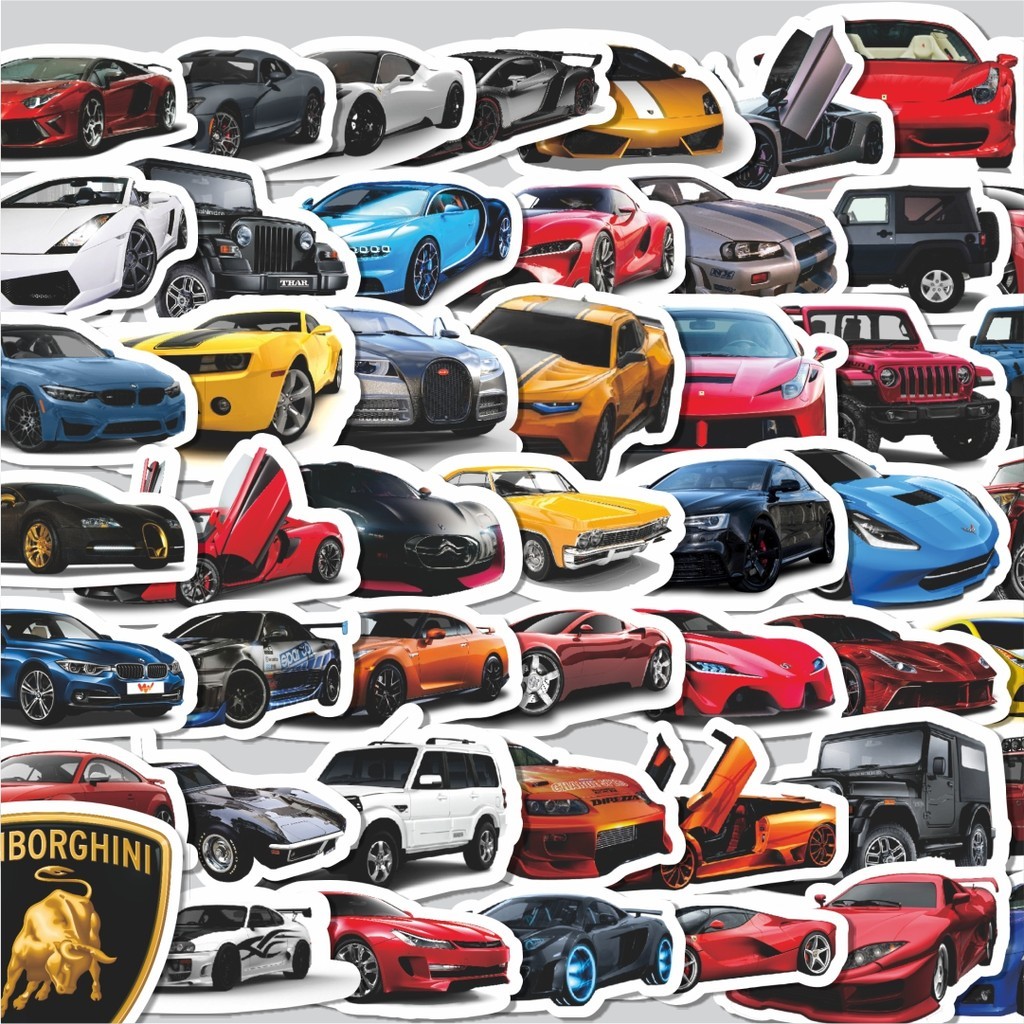 

Stiker Cutting Pack Stiker Car Sport/Mobil Balap Isi 100Pcs Series Aesthetic Lucu Keren Untuk Koper Bahan Vynil