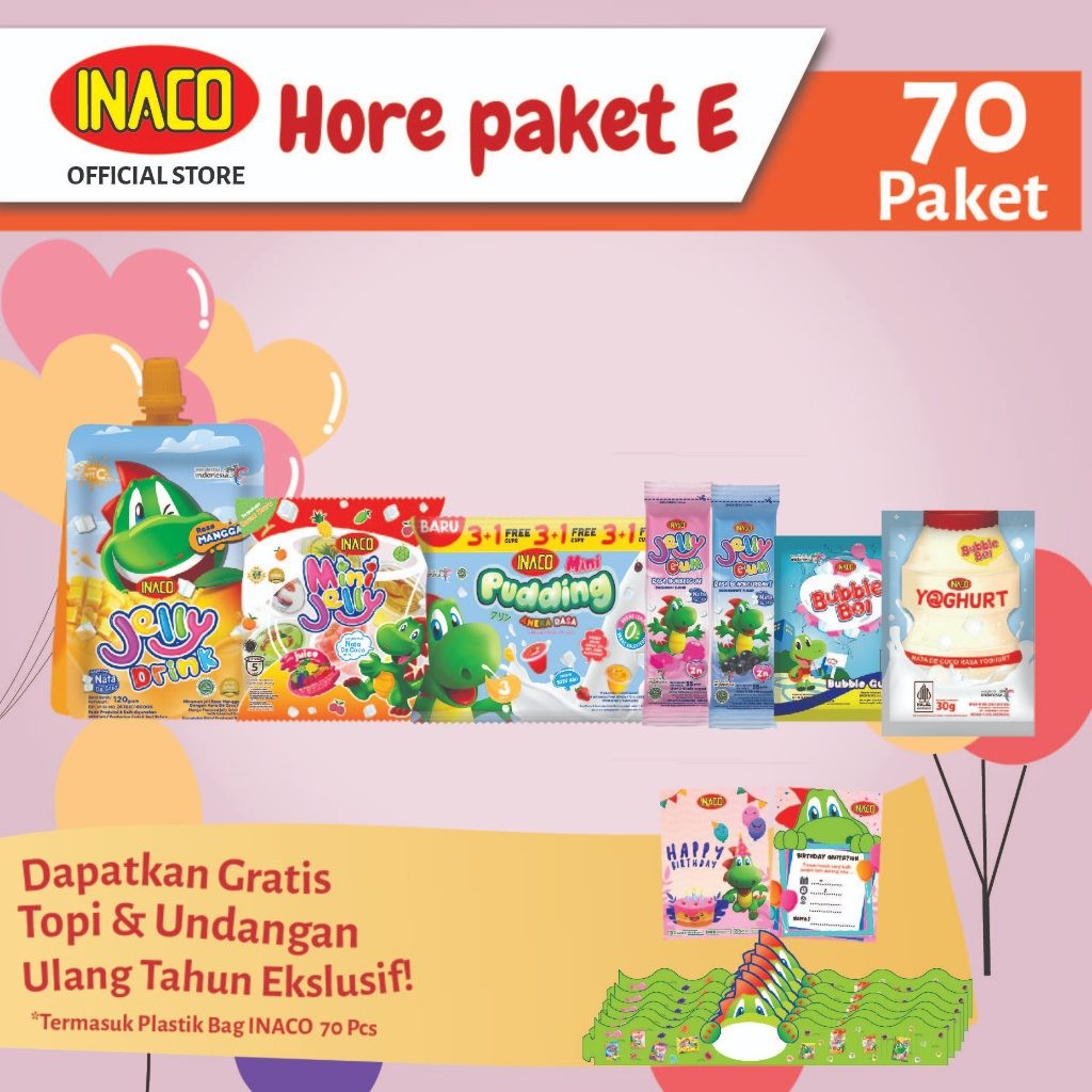 

Inaco Paket Hore Ulang Tahun Dengan Topi Gratis