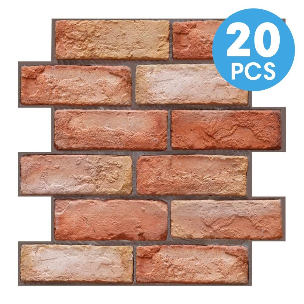 10/20 Pcs 3D Faux Brick Self-adhesive PVC Wall Stickers, Lightweight, Brick Texture Wall Panels, Ind