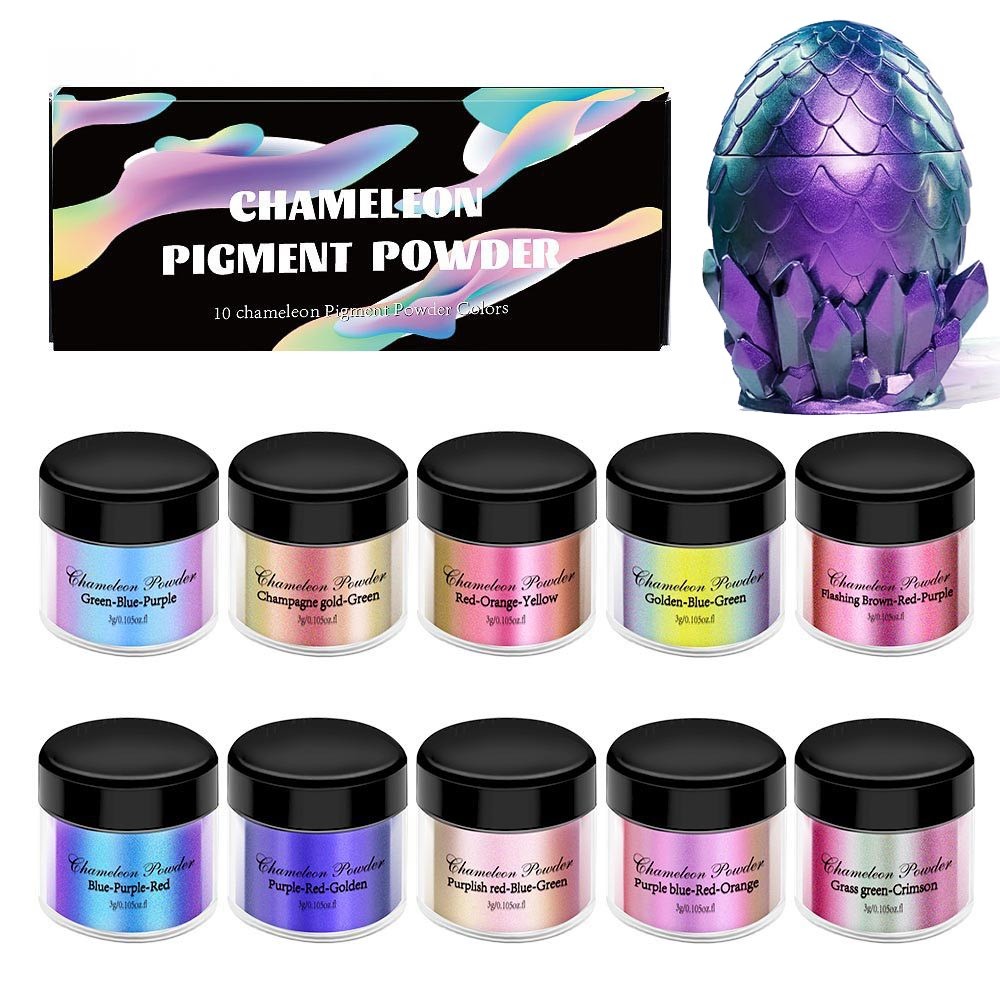 

20 Colors Chameleon Pearl Pigment Powder 3g Metallic Color Shifting Powder for Epoxy Resin Crafts DIY Soap Making Slime Art