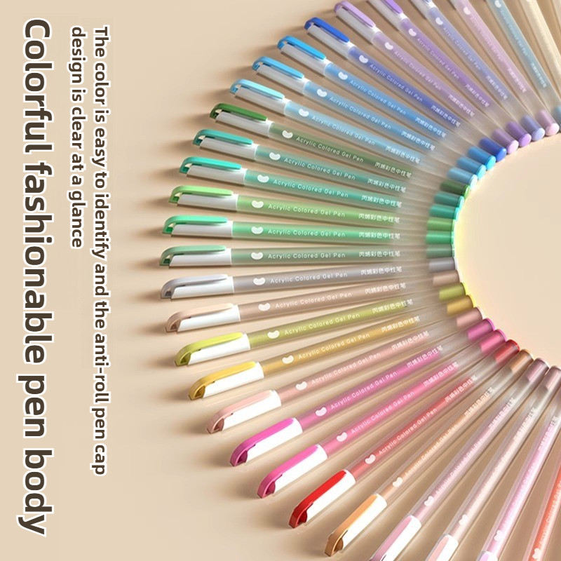 

36/12 Color Colors Large Capacity Acrylic Gel Pen 1.0mm Painting Drawing Student Writing Pen Office School Supplies Stationery