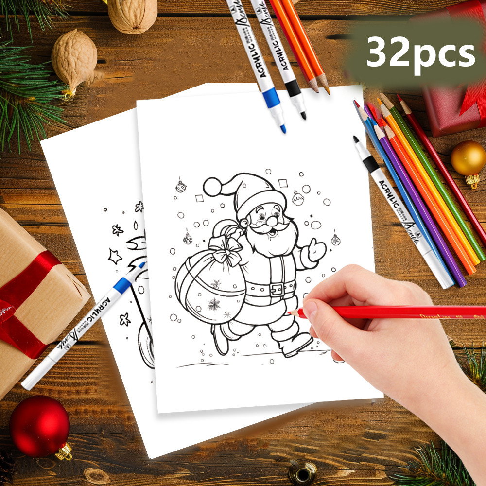 

32pcs, Doodle Coloring Cards, Postcards, DIY Coloring Cards, Birthday Gifts, Back to School Supplies, Gifts
