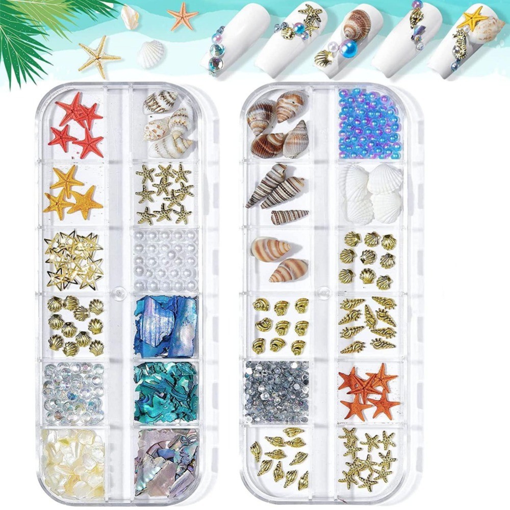 

1Box Sea Shells Pearl Resin Filler Rhinestones For DIY Epoxy Silicone Mold Jewelry Supplies Material Nail Art Summer Accessories