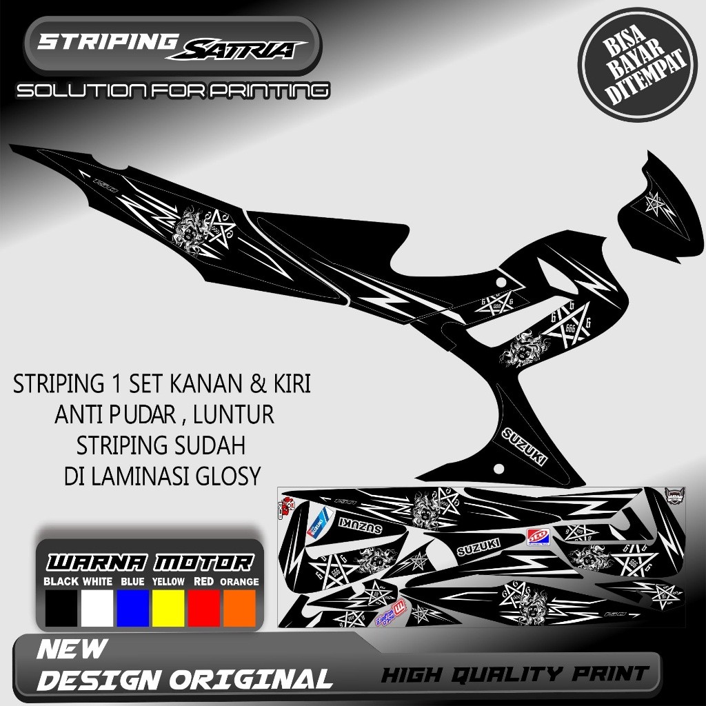 Striping Variasi Sticker Satria Fu Barong Medusa Motif Medusa