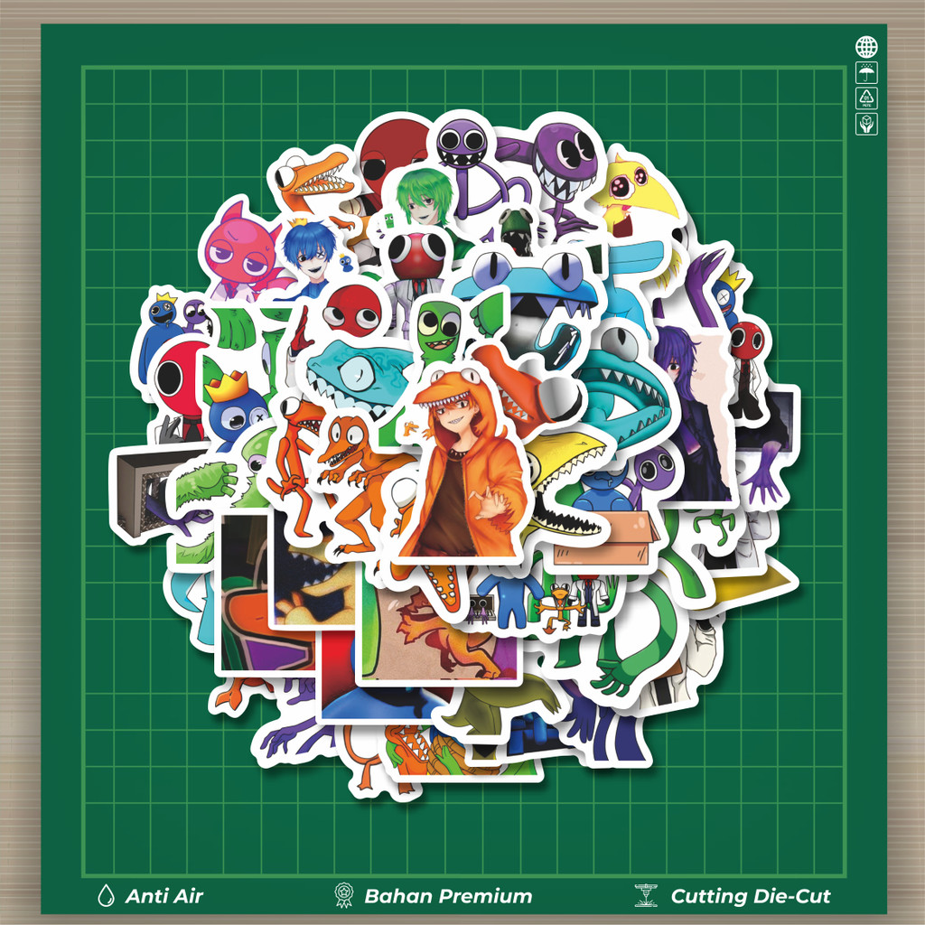 

HOT 50 PCS STIKER Stiker Kartun Rainbow Friends Stiker Fashion Cars Decal Dingin Kartu Album Custom Vinyl Anti Air- Sticker Aesthetic Buku Journal Koper Casing HP Tablet Laptop Helm Motor Botol Minum