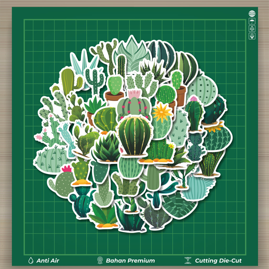 

HOT 50 PCS STIKER Stiker Tanaman Kaktus Hijau Stiker Fashion Cars Decal Dingin Kartu Album Custom Vinyl Anti Air- Sticker Aesthetic Buku Journal Koper Casing HP Tablet Laptop Helm Motor Botol Minum