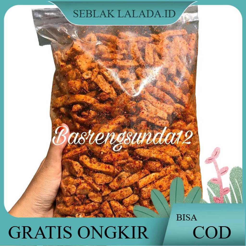 

[Beli Lokal] Basreng pedas extra daun jeruk isi 1kg cemilan instan snacks food goreng