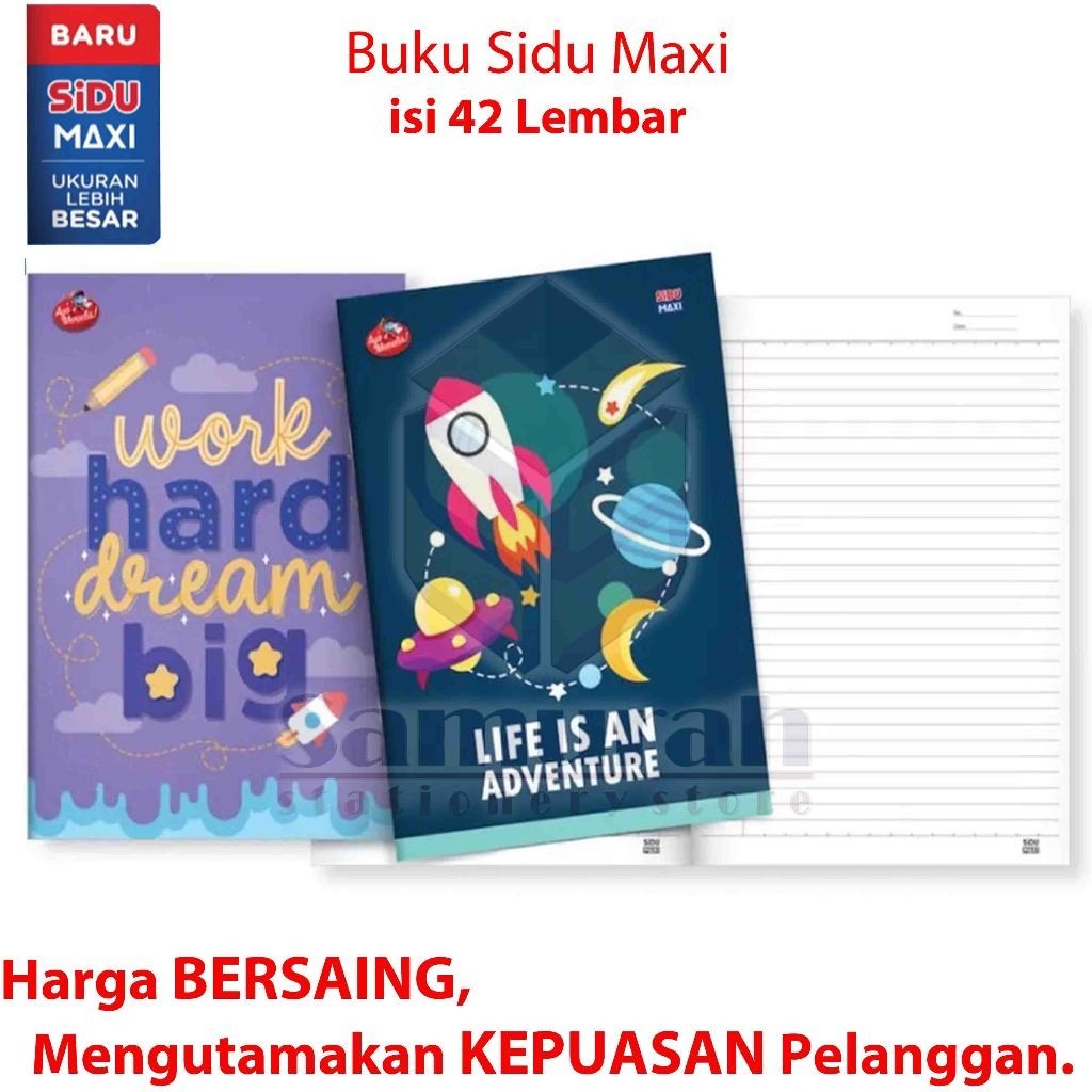 

Buku Tulis Sidu Maxi 42 Lembar / Sidu Campus Korea Besar isi 42 Lbr Ukuran Boxy / B5 Campuss / 1 pak - 5 buku