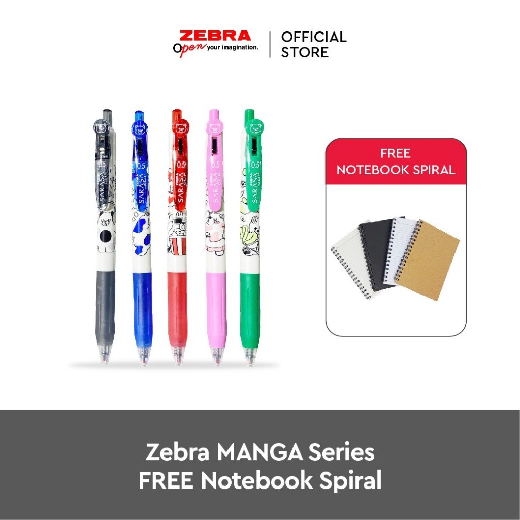 

ZEBRA Sarasa Clip Pulpen Gel 5 Pcs 0.5mm Single Bear Gel Pen Limited Edition Alat Tulis Isi 5 PcsCO
