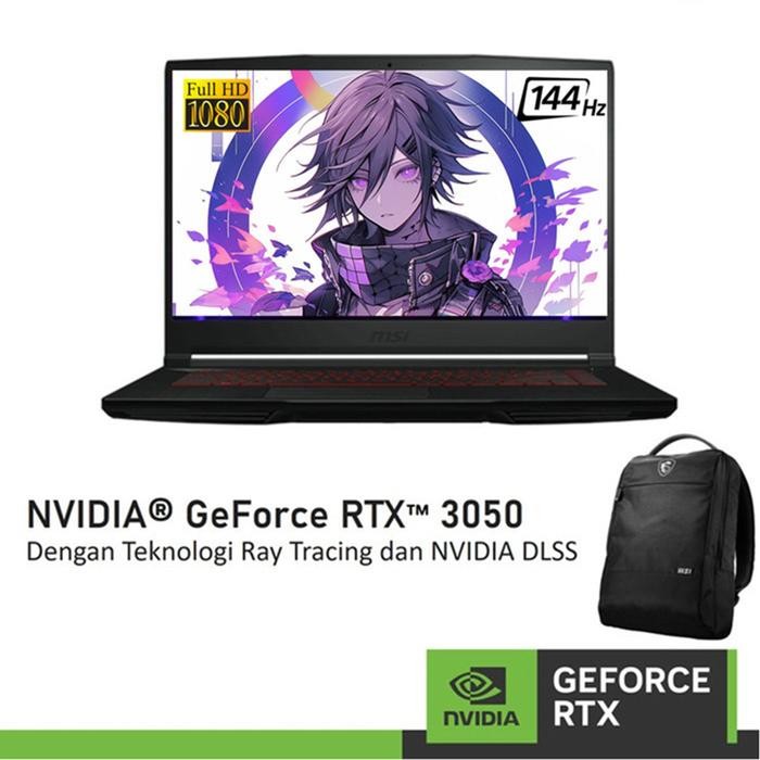 MSI GF63 THIN GeForce RTX 3050 - I7 12650H 8GB 512SSD W11 -12UC - UNIT BLACK, 8GB