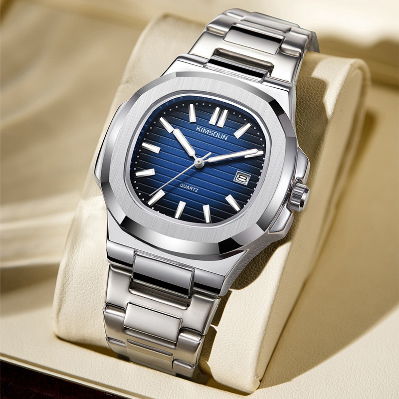 

Jam Tangan Merek Kingston Tali Baja Jam Tangan Pria Kalender Jam Tangan Kuarsa Sport Luminous untuk Pria