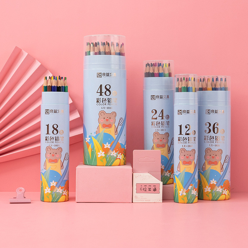 

12-48 Color Oily Plastic Color Pencil Water-soluble Children's Painting Stationery Set School Students Art Graffiti Supplies