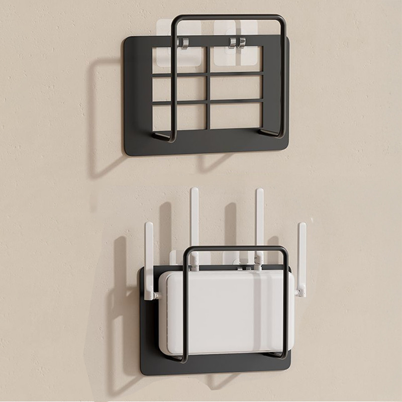 

Wall Mount Router Stand Rack with Cable Management Design for Storage Box Bracket and Top Box, No Drilling Required, WiFi Rack,