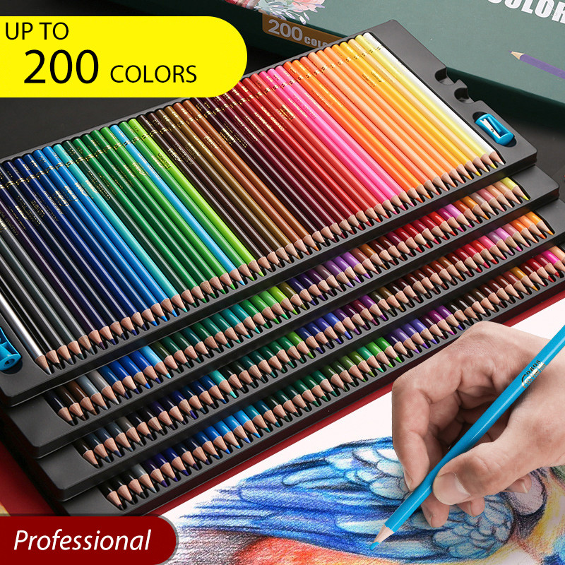 

48/72/120/150/200 Colors Professional Colored Pencils Lead Watercolor Drawing Set for Art School Supplies
